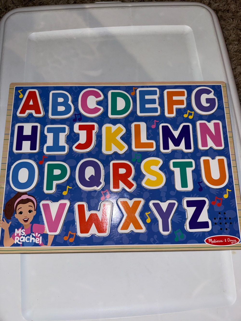 Melissa & Doug - Ms Rachel Alphabet Puzzle Board - Colorful Letters (Multicolor)